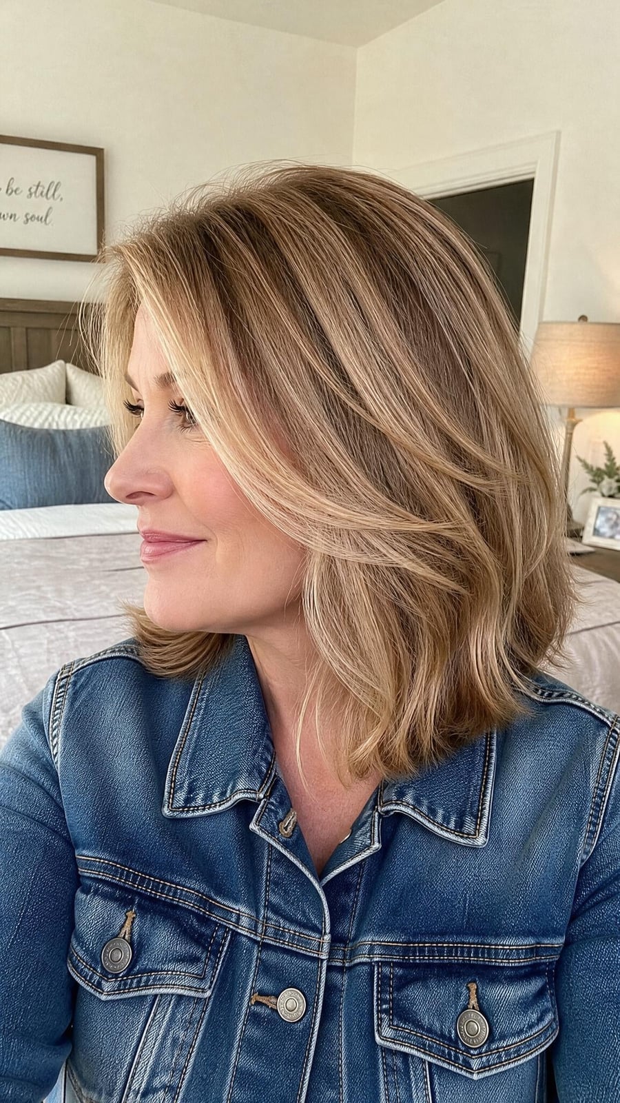 Blonde Layered Lob With Face-Framing Blonde Layered Lob With Face-Framing — Simple Lob Hair