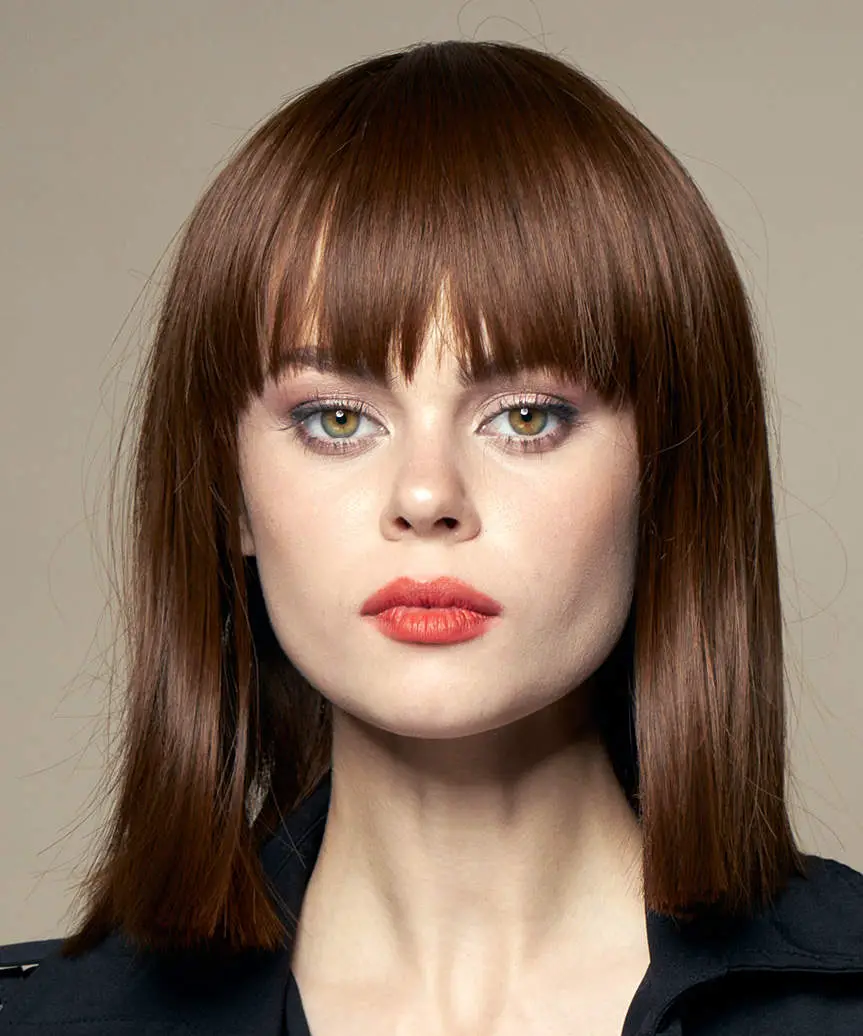 Chin Length Blunt Bob Medium Brown Air Dried Chin Length Blunt Bob Medium Brown Air Dried — Simple Long Bob Hairstyles