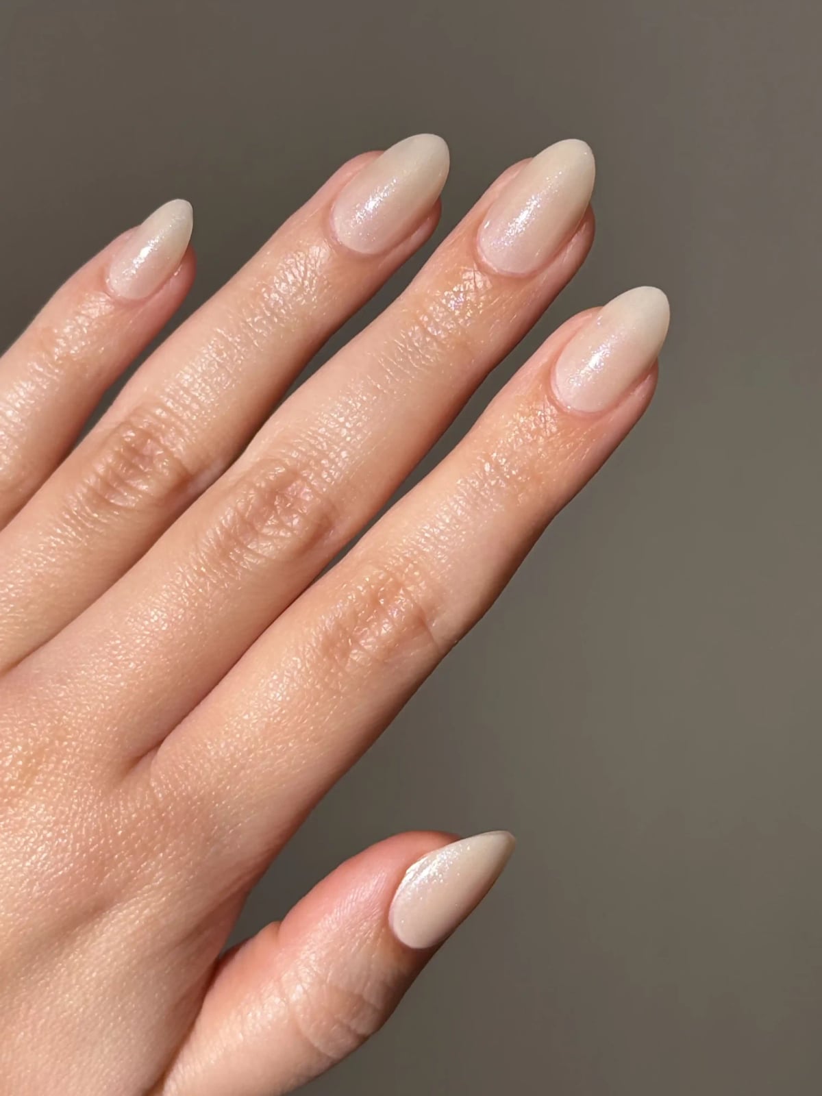Sheer Milky Beige Short Almond Nails Sheer Milky Beige Short Almond Nails — Simple Looks Nail