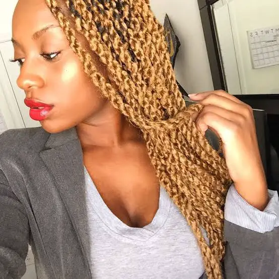 Collarbone Twists With Curled Ends and Subtle Color — Simple Marley Twists Hairstyles