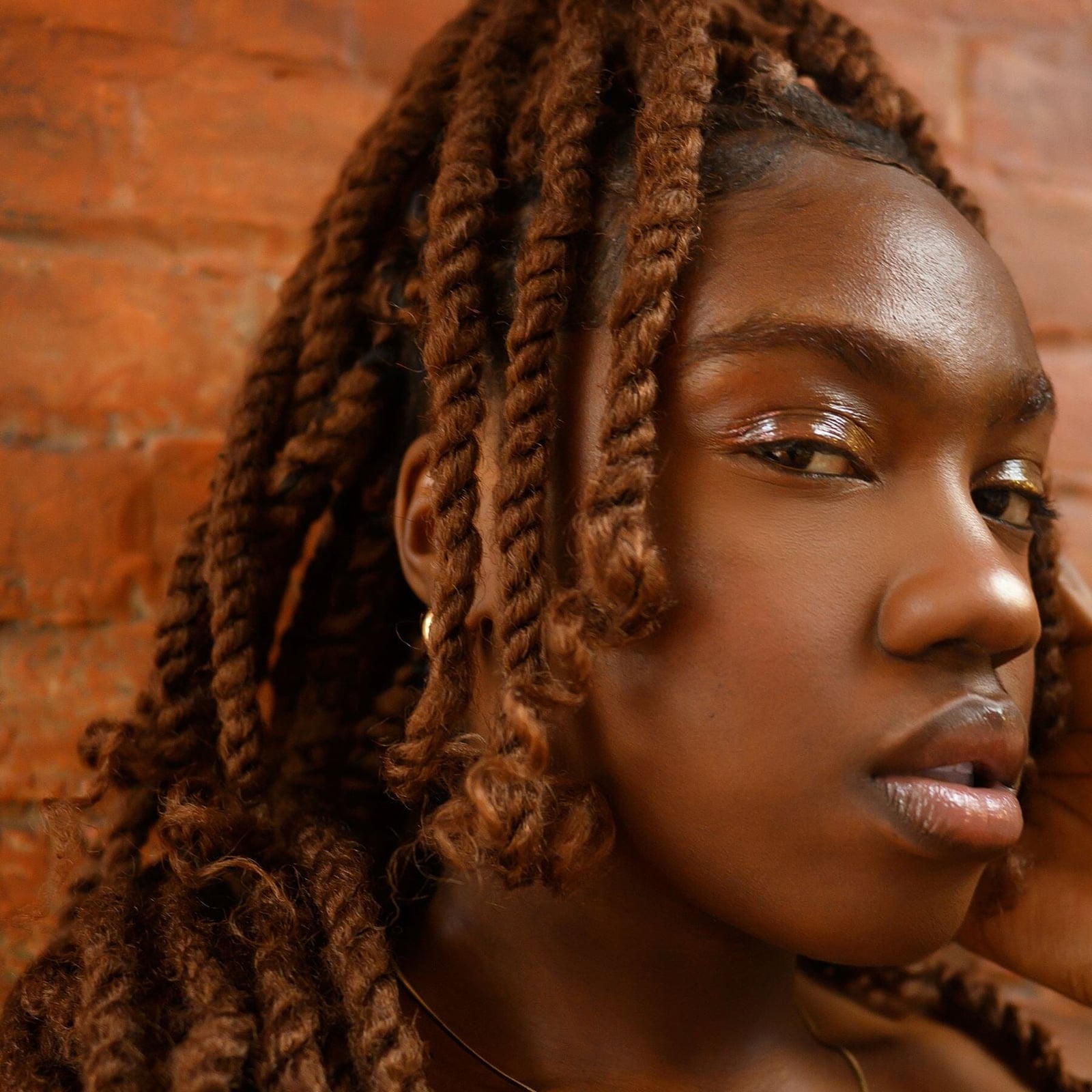 Collarbone Coily Twists With Lighter Brown Highlights — Simple Marley Twists Hairstyles