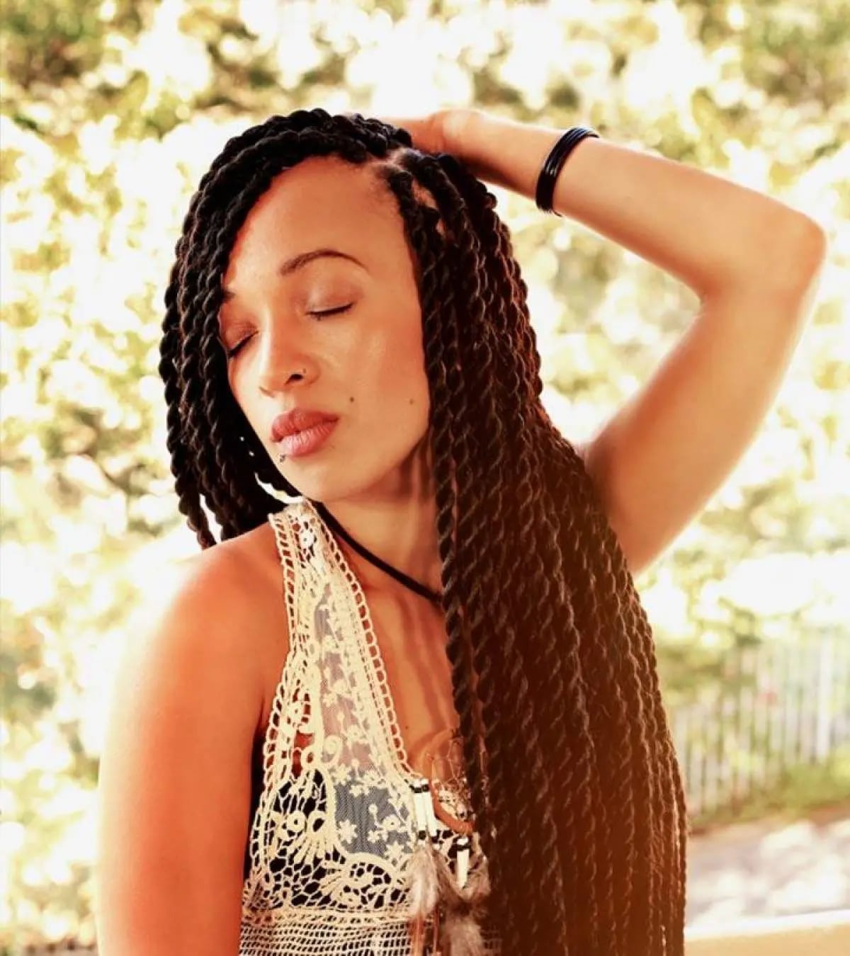 Mid-Back Flowing Coily Twists — Simple Marley Twists Hairstyles