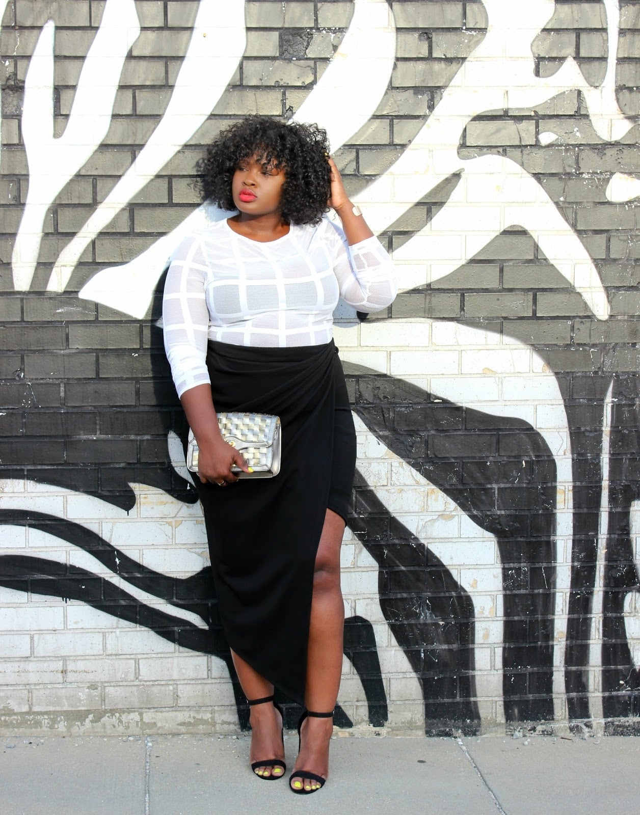 Grid Mesh Top with Asymmetrical Skirt Grid Mesh Top with Asymmetrical Skirt — Simple Mesh Top Outfits