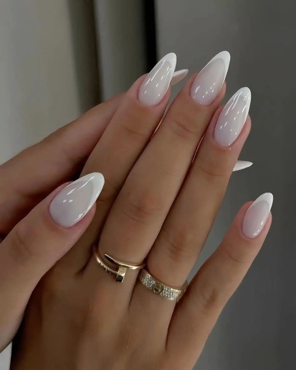 Milky White Base with White French Tips Milky White Base with White French Tips — Simple Milky White Nails
