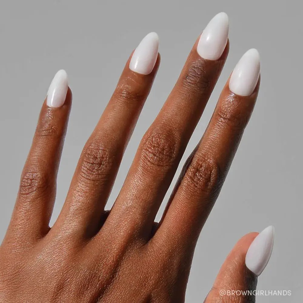 Clean Milky White Short Almond Nails Clean Milky White Short Almond Nails — Simple Milky White Nails