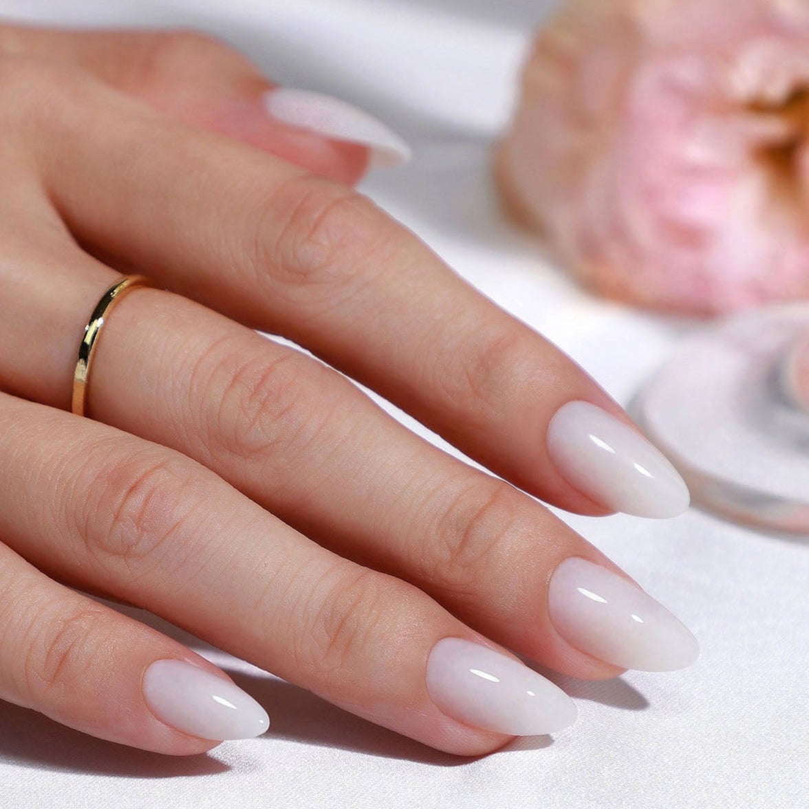 Classic Milky White Short Almond Nails Classic Milky White Short Almond Nails — Simple Milky White Nails