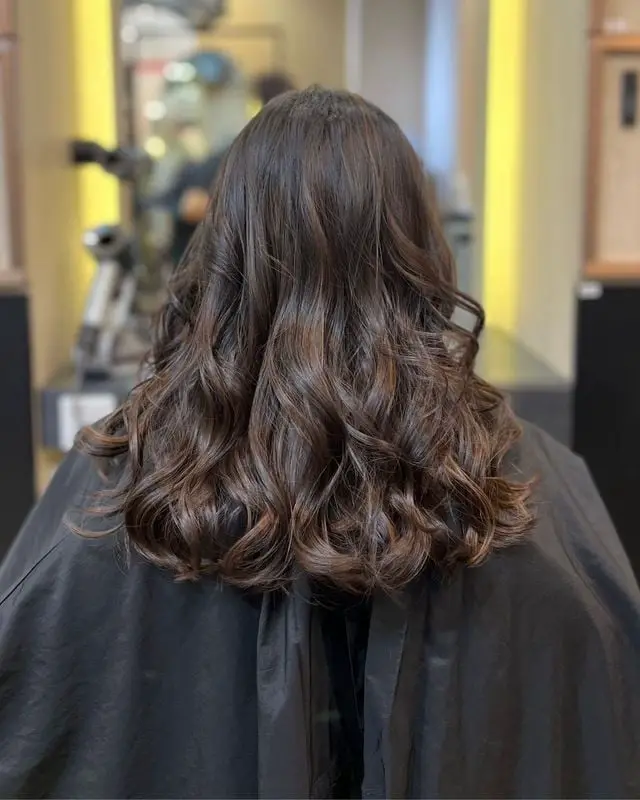 Glossy Mid-Back With Balayage — Simple Mocha Hair