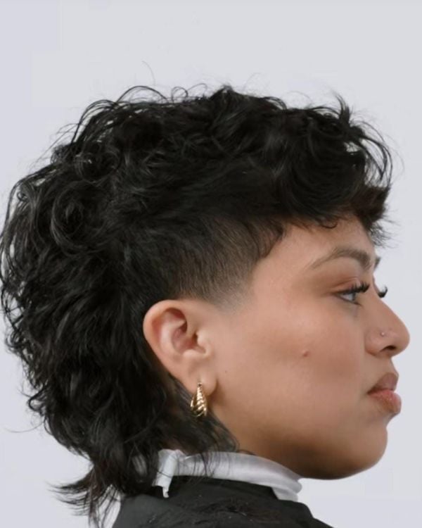 Short Curly Black Mullet Undercut — Simple Mullet Hairstyles
