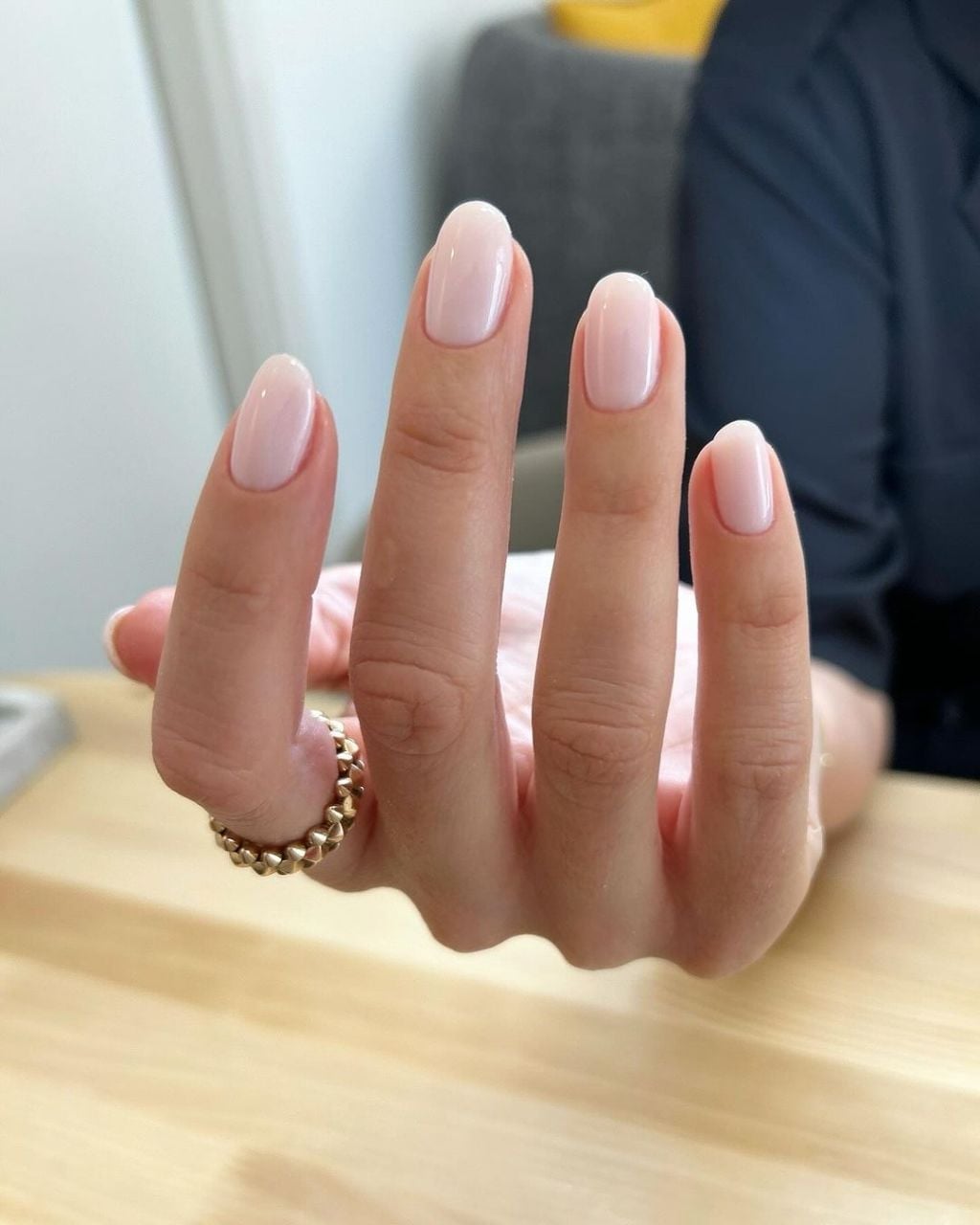 Soft Blush Pink Opaque Medium Oval Nails — Simple Nail Colors