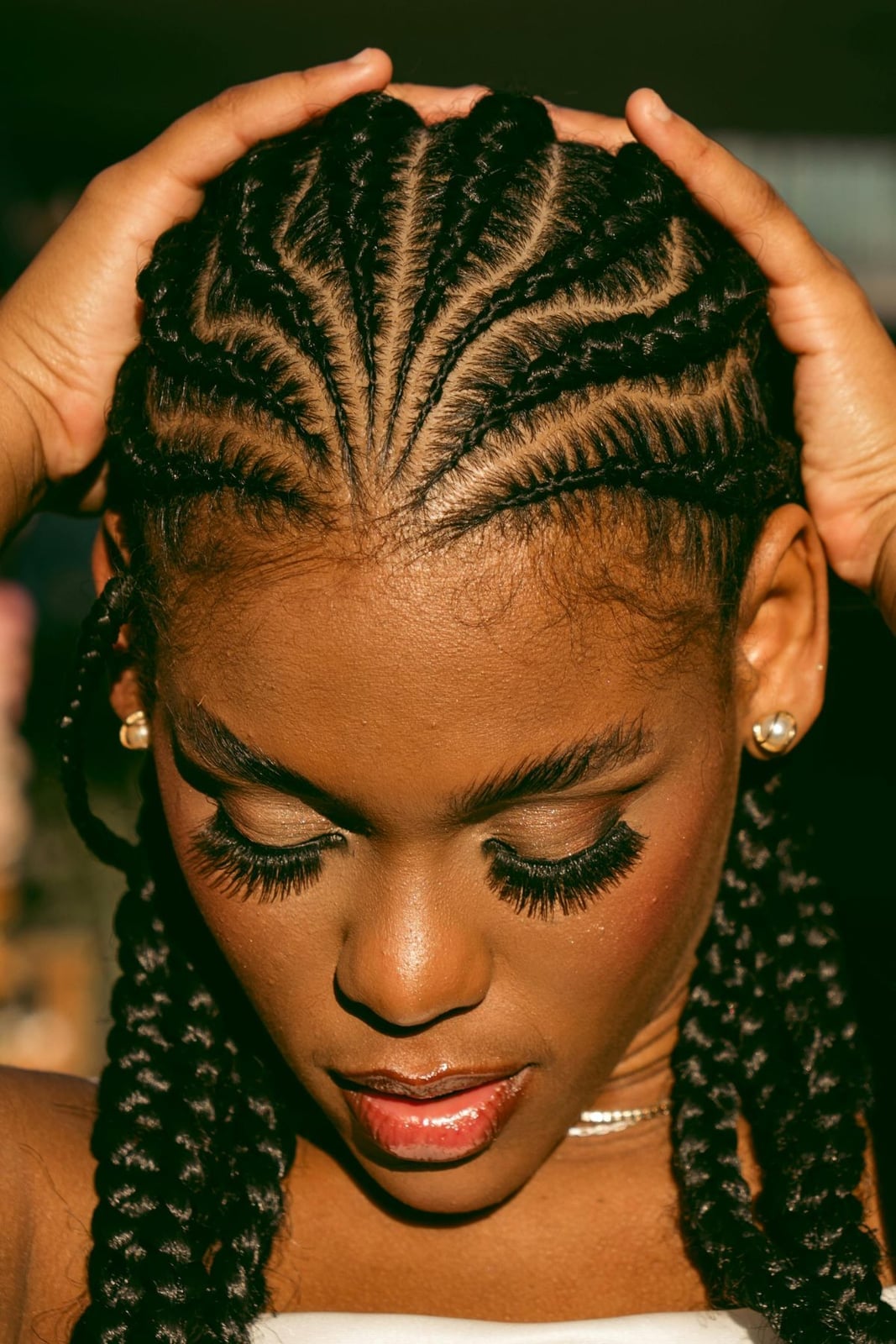 Shoulder Length Intricate Cornrows, Black — Simple Natural Hair Braids