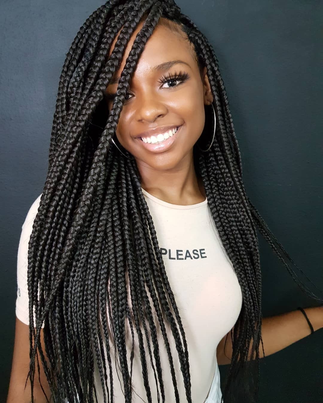 Mid-Back Dark Brown Box Braids, Close-Up Take — Simple Natural Hair Braids