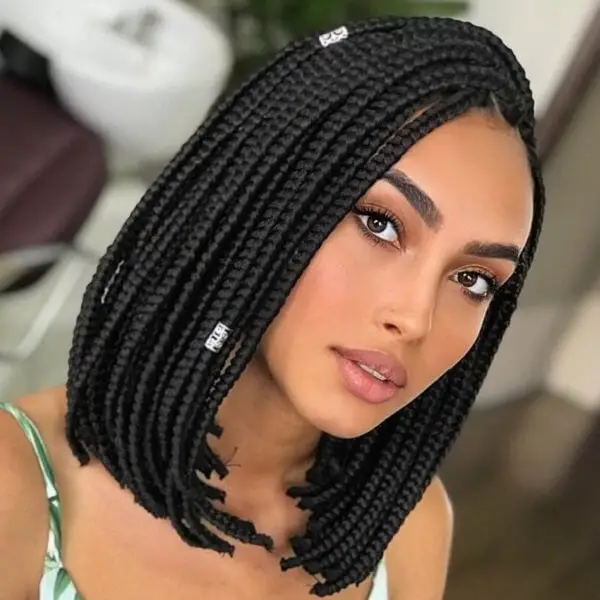 Neat Box Braids Collarbone Bob — Simple Natural Hair Braids