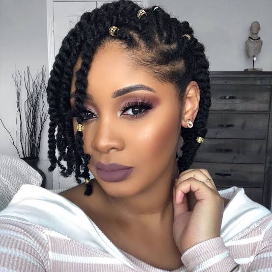 Shoulder Length Curly Braids With Beads — Simple Natural Hair Braids