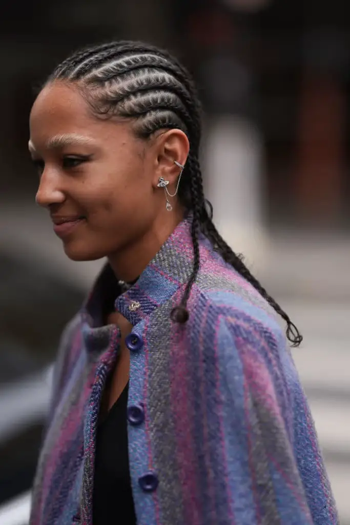 Shoulder Length Cornrows With Blonde Highlights — Simple Natural Hair Braids