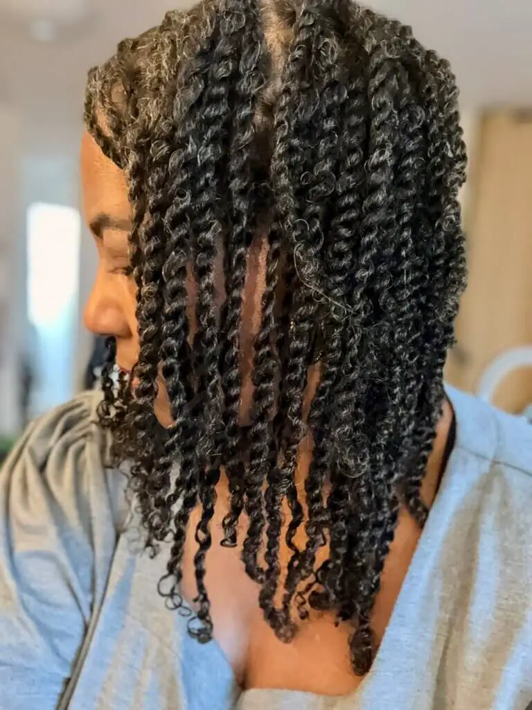 Collarbone Twists With Silver Highlights — Simple Natural Hair Twists
