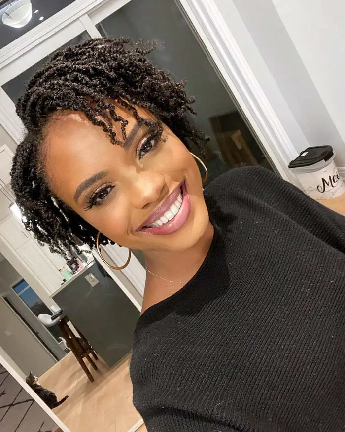 Chin Length Mini Twists With Playful Bangs — Simple Natural Hair Twists