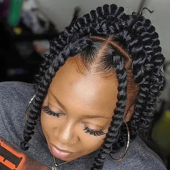 Defined Passion Twists With Short Bangs — Simple Natural Hair Twists