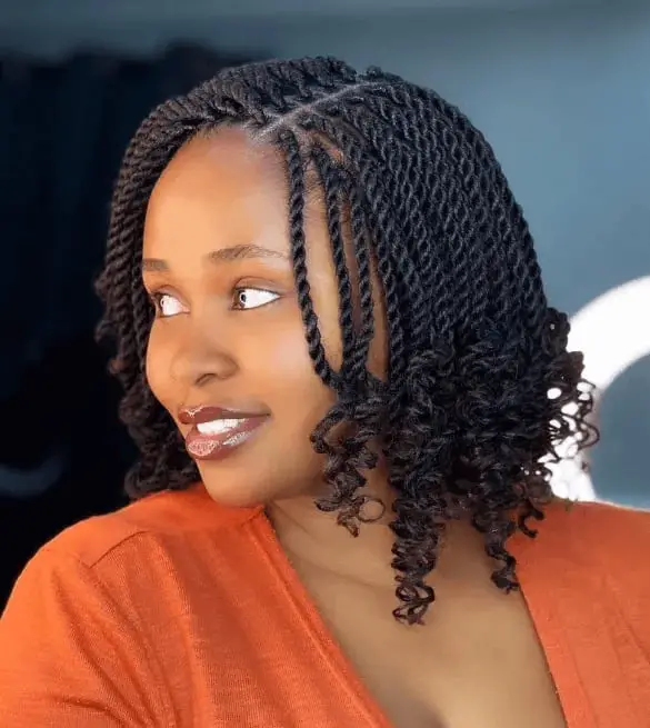 Neat Bob Twists With Curled Ends — Simple Natural Hair Twists
