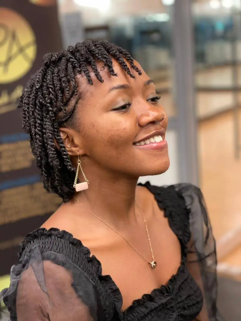 Short Mini Twists With Braided Accents — Simple Natural Hair Twists