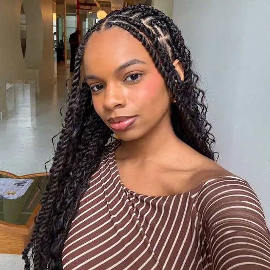 High Ponytail With Twists — Simple Natural Twists