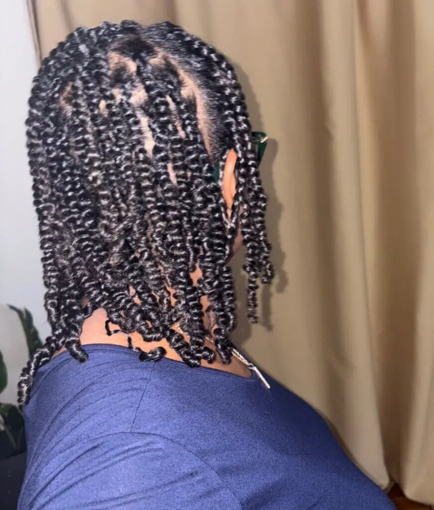 Neat Collarbone Twists Back View — Simple Natural Twists