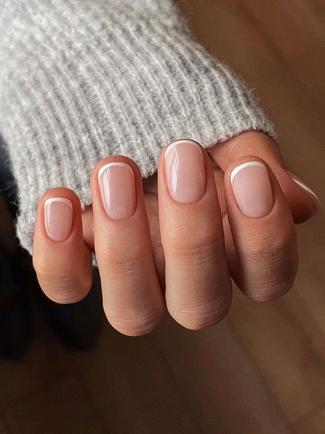 Classic French Short Square Nails Classic French Short Square Nails — Simple Neutral Nails