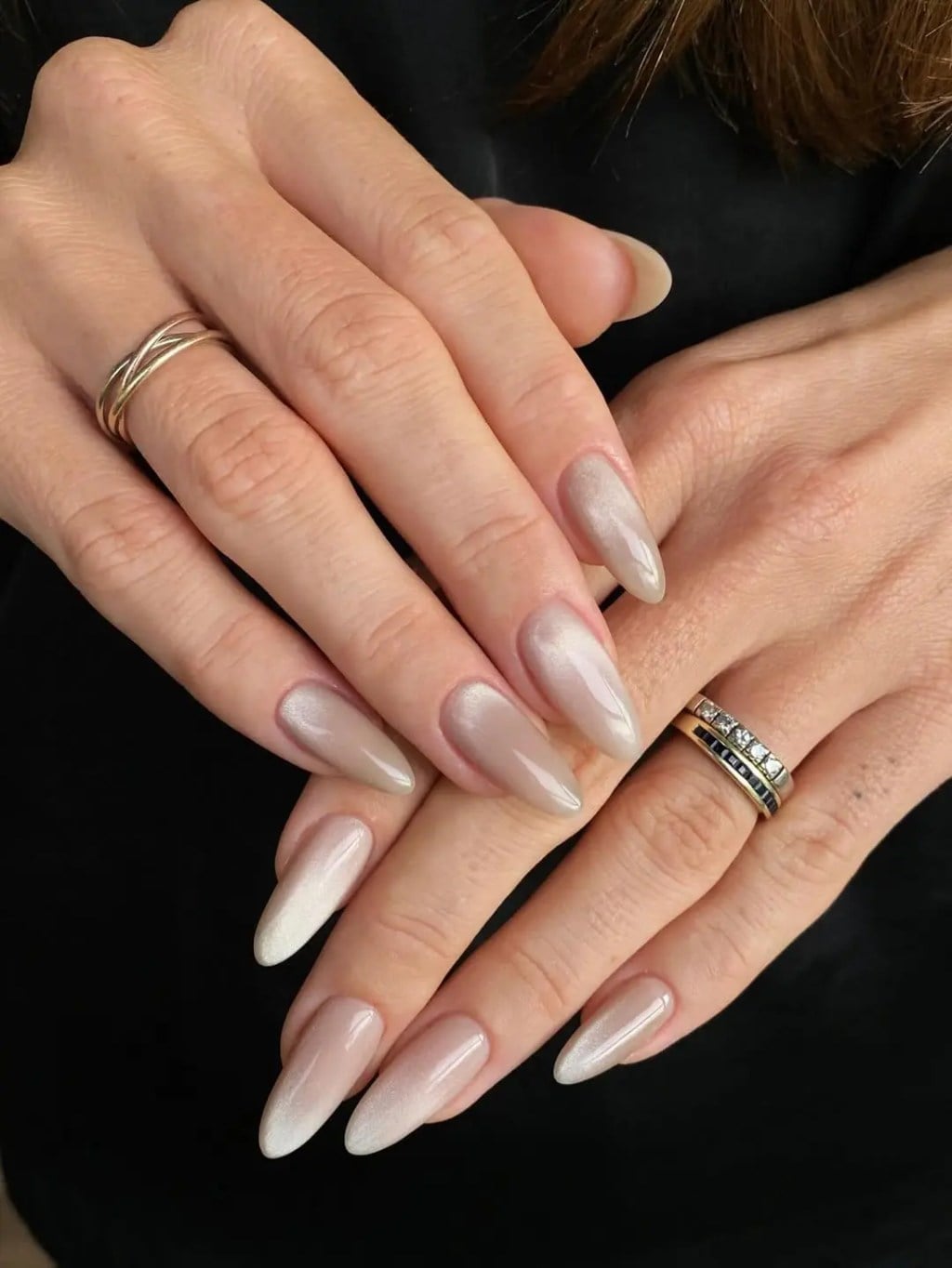 Sheer Nude Short Almond White Art Sheer Nude Short Almond White Art — Simple Neutral Nails