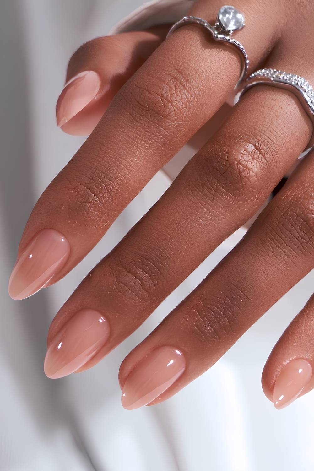 Sheer Milky Nude Pink Medium Almond Nails Sheer Milky Nude Pink Medium Almond Nails — Simple Neutral Nails Colors