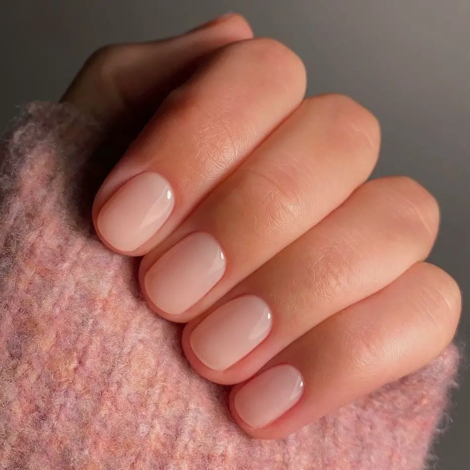 Sheer Milky Pink Short Oval Nails Sheer Milky Pink Short Oval Nails — Simple Neutral Nails Colors