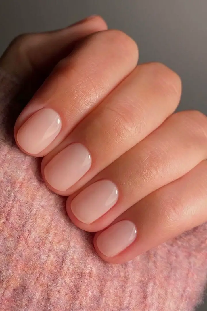 Pale Nude Pink Short Square Nails Pale Nude Pink Short Square Nails — Simple Neutral Nails Colors