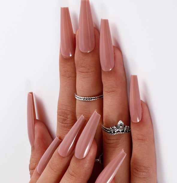 Sheer Nude Short Oval Elegance — Simple Nude Nails