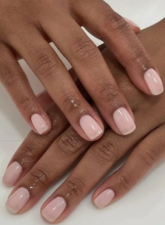 Uniform Pale Pink Nude Short Square — Simple Nude Nails
