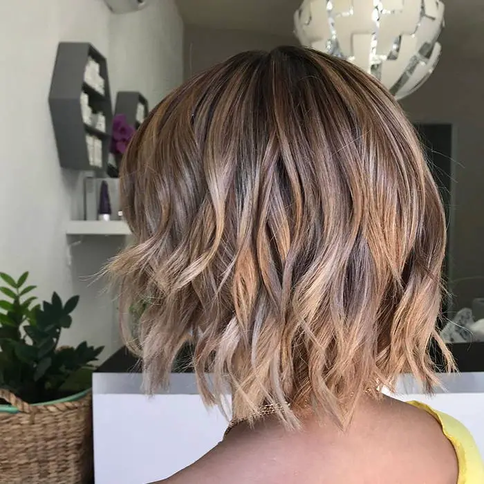 Collarbone Angled Bob With Blonde Ombré And Curtain Bangs — Simple Ombré Hair