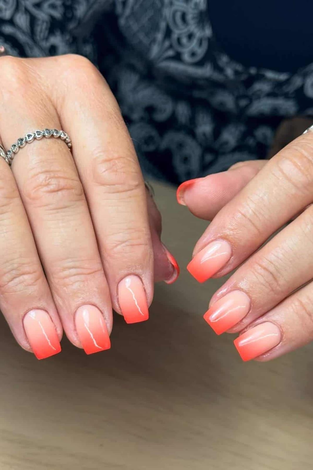 White to Orange Ombre Short Square Nails White to Orange Ombre Short Square Nails — Simple Ombre Nails