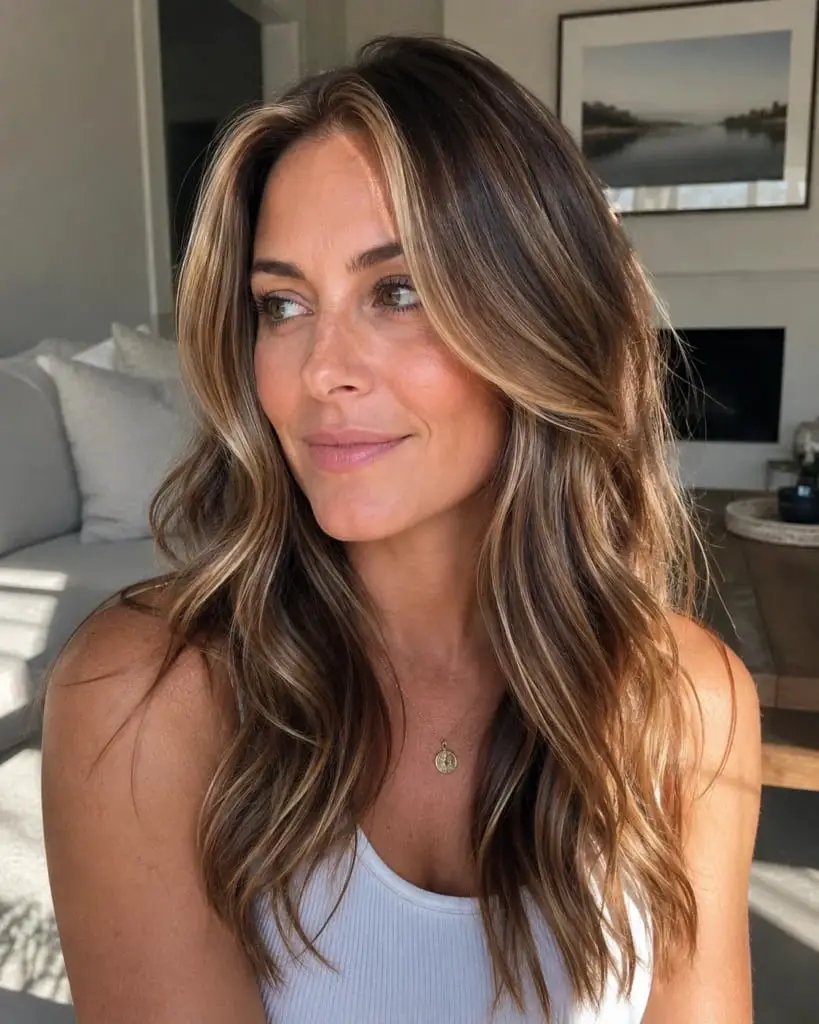 Dark Blonde Collarbone Lob With Lighter Blonde Highlights Dark Blonde Collarbone Lob With Lighter Blonde Highlights — Simple Partial Highlights