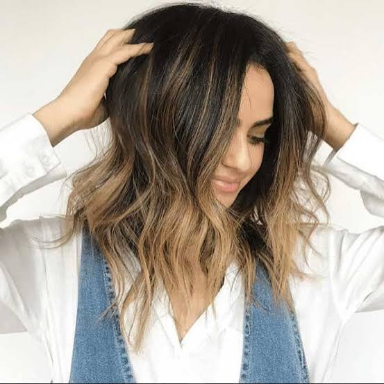 Mid-Back Dark Brown Blonde Partial Highlights, Office-Safe Version Mid-Back Dark Brown Blonde Partial Highlights, Office-Safe Version — Simple Partial Highlights