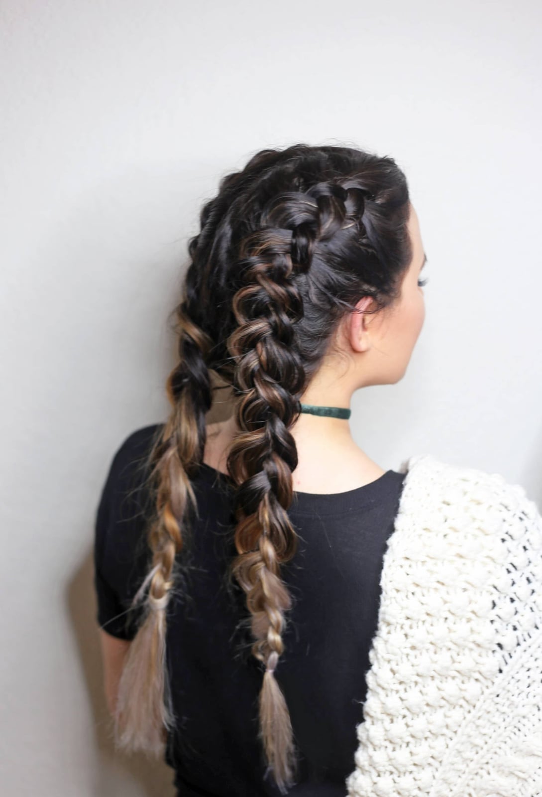 Dark Brown Double Dutch Braids With Caramel Highlights Dark Brown Double Dutch Braids With Caramel Highlights — Simple Parts Braids