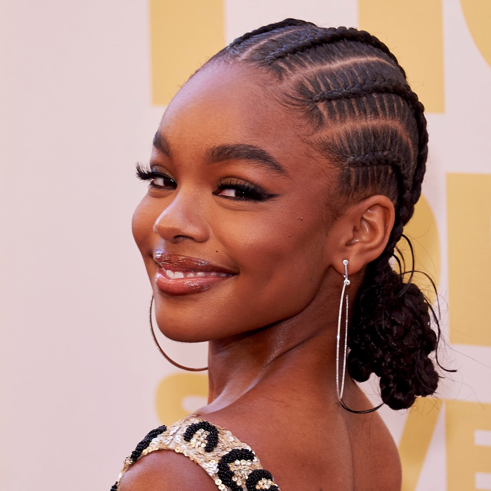 Sleek Black Cornrows into Low Ponytail Sleek Black Cornrows into Low Ponytail — Simple Parts Braids
