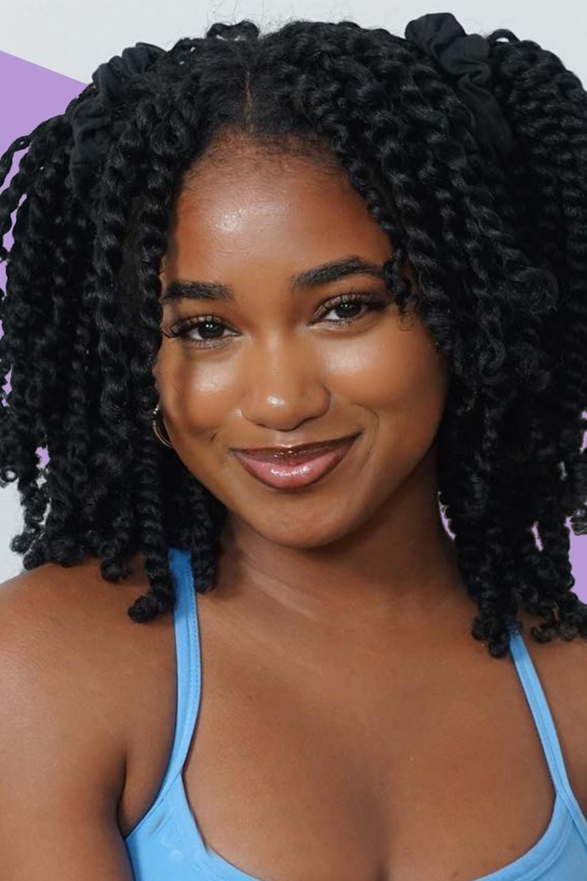 Collarbone Length Black Passion Twists With Curly Ends — Simple Passion Twists Hairstyles