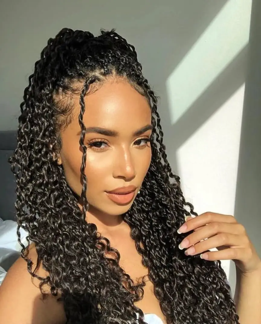 Loose Black Curly Passion Twists — Simple Passion Twists Hairstyles