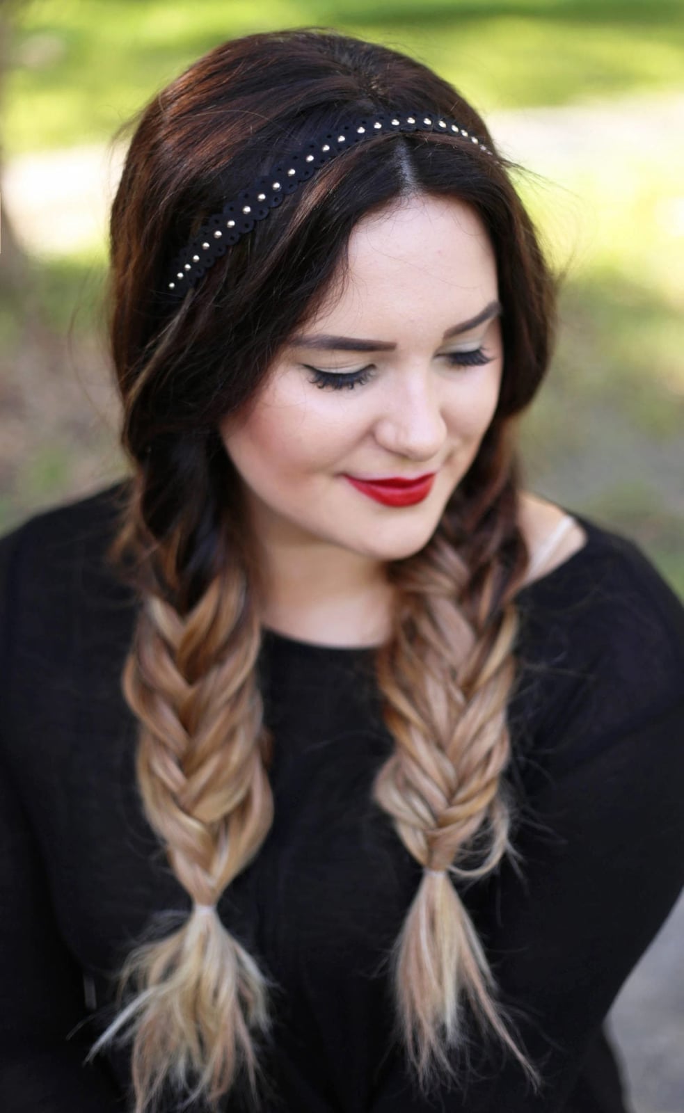 Collarbone Braids Dark Brown To Blonde Balayage Collarbone Braids Dark Brown To Blonde Balayage — Simple Pigtails Braids