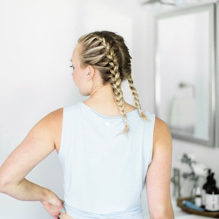 Mid-Back Blonde Highlight Simple Pigtail Braids Mid-Back Blonde Highlight Simple Pigtail Braids — Simple Pigtails Braids