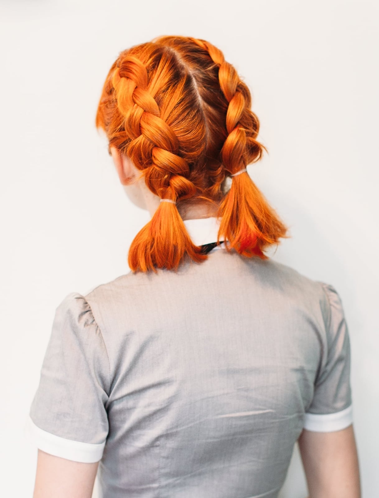 Collarbone Orange Dutch Braids Collarbone Orange Dutch Braids — Simple Pigtails Braids