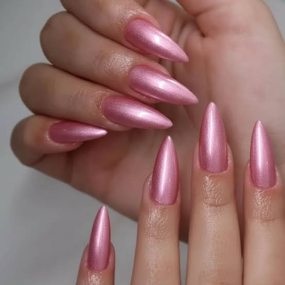 Vibrant Pink Chrome Long Stiletto Nails Vibrant Pink Chrome Long Stiletto Nails — Simple Pink Chrome Nails