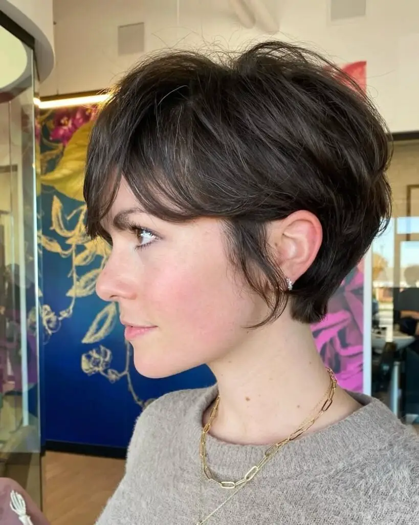 Dark Brown Pixie Bob With Wispy Bangs Dark Brown Pixie Bob With Wispy Bangs — Simple Pixie Hairstyles