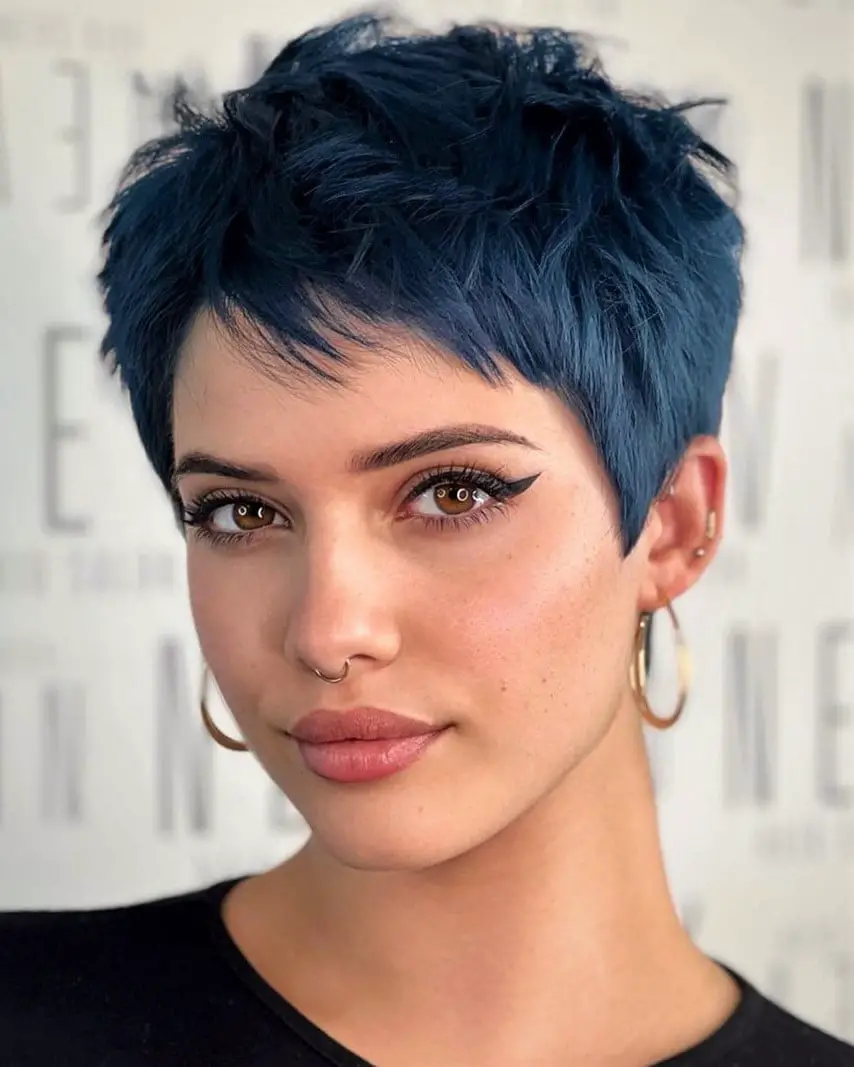 Vibrant Blue Pixie With Textured Layers Vibrant Blue Pixie With Textured Layers — Simple Pixie Hairstyles
