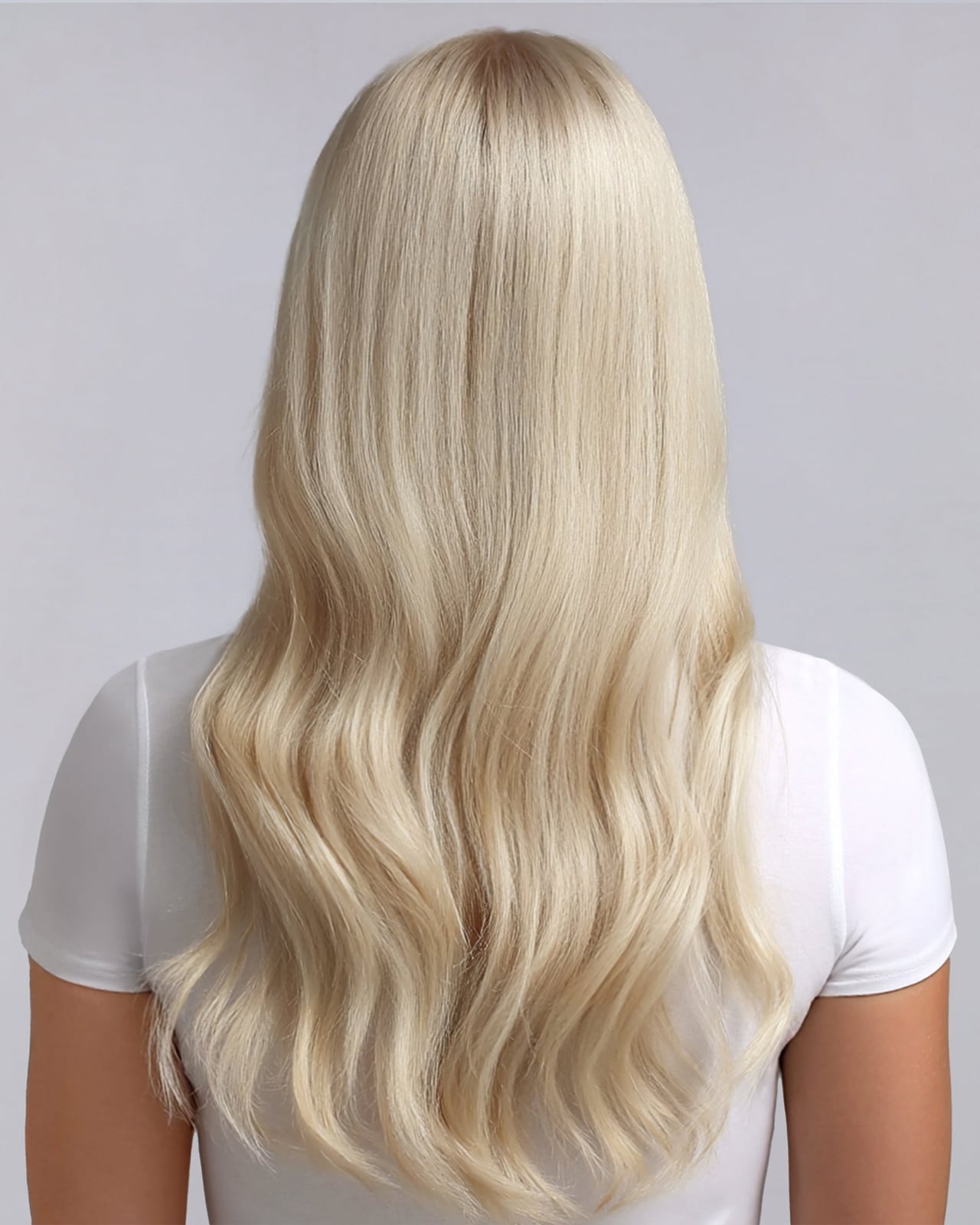 Long Layered Ash Platinum Blonde — Simple Platinum Blonde
