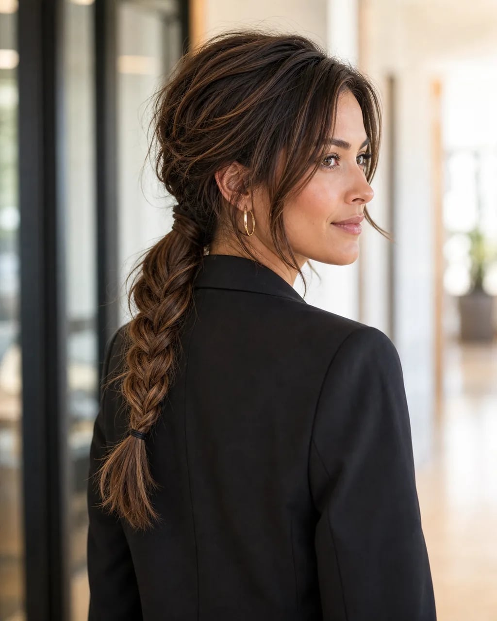 Dark Brown Lob With Subtle Highlights Dark Brown Lob With Subtle Highlights — Simple Professional Hairstyles