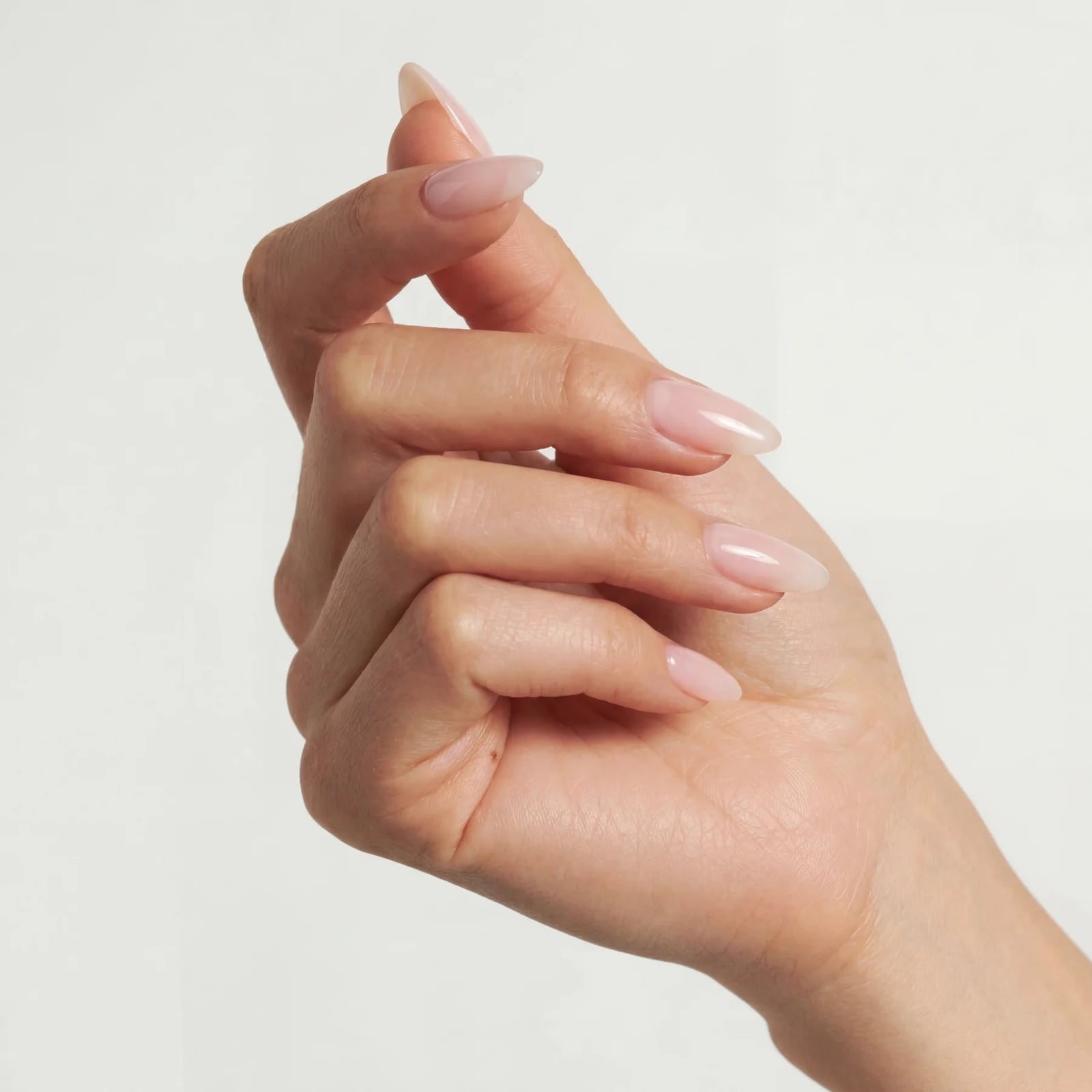 Glossy Sheer Milky Pink Medium Almond Nails Glossy Sheer Milky Pink Medium Almond Nails — Simple Professional Nails
