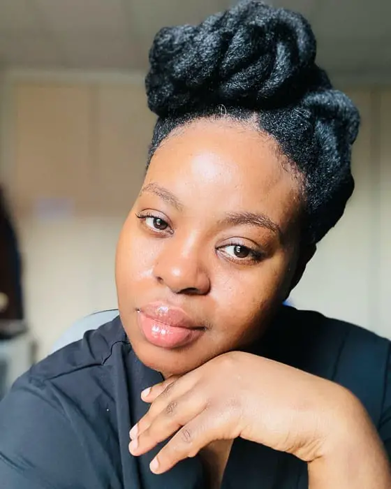 Large High Bun Coily Black Hair Large High Bun Coily Black Hair — Simple Puff Hairstyles